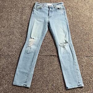 Mother Superior Jeans 28 Light Wash The Huffy Skimp High Rise Distressed Ripped